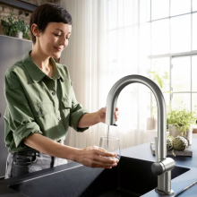 hansgrohe Aqittura M91 FilterSystem 210, Ausziehauslauf, 1jet, Edelstahl Finish