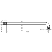 hansgrohe Brausearm 450 mm G½, Chrom