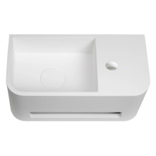 Kronenbach Stone Handwaschbecken 38 x 19 cm Becken links mit Hahnlochbohrung, mit Handtuchhalterung
