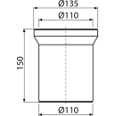 Alcadrain A91-150 WC-Anschlussstutzen 150 mm