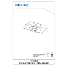 Kolpa STORIA Waschbecken US 90/KERROCK Waschbecken STORIA
