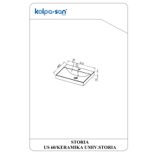 Kolpa STORIA Waschbecken US 60/KERAMIK Waschbecken STORIA