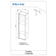 Kolpa STORIA Schrank mit Tür S 1502/420 ACACIA