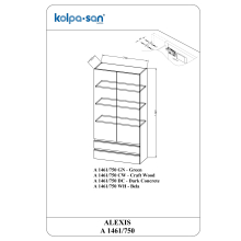 Kolpa ALEXIS Schrank mit Tür und Schubladen A 1461/750 WH
