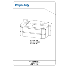 Kolpa VITTORIA Schrank mit Waschbecken OUV 120 BE