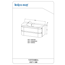 Kolpa VITTORIA Schrank mit Waschbecken OUV 100 DG