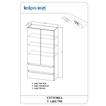 Kolpa VITTORIA Schrank mit Tür und Schubladen V 1481/790 WH