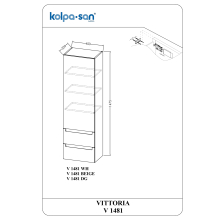 Kolpa VITTORIA Schrank mit Tür und Schubladen V 1481 DG