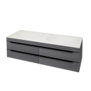 Kolpa MALAYA Schrank mit Doppelwaschbecken OUM 140 DARK GRAY