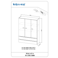 Kolpa MALAYA Schrank mit Tür und Schubladen M 1301/1000 NATUR OAK
