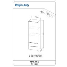 Kolpa MALAYA Schrank mit Tür und Schubladen M 1301 NATUR OAK