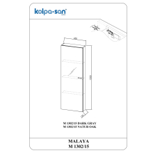 Kolpa MALAYA Schrank mit Spiegeltür M 1302/15 DARK GRAY