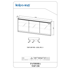 Kolpa PANDORA Spiegelschrank mit LED-Leuchte TOP 150 WH - LED, SW,S