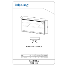 Kolpa PANDORA Spiegelschrank mit LED-Leuchte TOP 110 WH - LED, SW,S