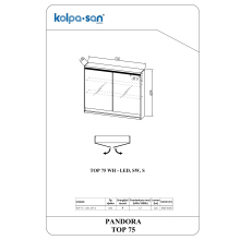 Kolpa PANDORA Spiegelschrank mit LED-Leuchte TOP 75 WH - LED, SW,S