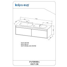 Kolpa PANDORA Schrank mit Doppelwaschbecken OUP 150 NA