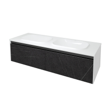 Kolpa PANDORA Schrank mit Doppelwaschbecken OUP 150 BLACK STONE