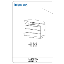 Kolpa HARMONY Schrank mit Waschbecken (stehend auf Füßen) OUHF 120 LG
