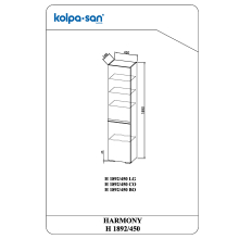 Kolpa HARMONY Schrank mit Tür  H 1892/450 CO