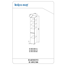 Kolpa HARMONY Schrank mit Tür  H 1892/300 CO