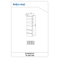 Kolpa HARMONY Schrank mit Tür und Schubladen H 1601/450 LG