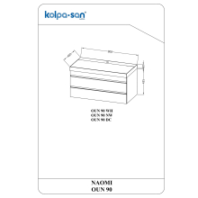 Kolpa NAOMI Schrank mit Waschbecken OUN 90 DC