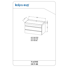 Kolpa NAOMI Schrank mit Waschbecken OUN 80 NW