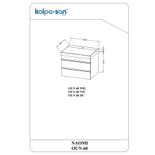 Kolpa NAOMI Schrank mit Waschbecken OUN 60 WH