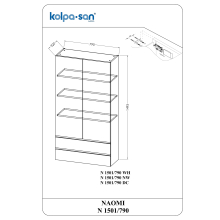 Kolpa NAOMI Schrank mit Tür und Schubladen N 1501/790 DC