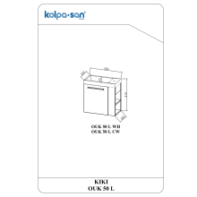Kolpa KIKI Schrank mit Waschbecken  OUK 50 L WH