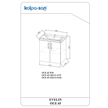 Kolpa EVELIN Schrank mit Waschbecken OUE 65 GRAY/ANT