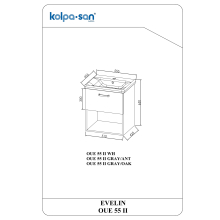 Kolpa EVELIN Schrank mit Waschbecken OUE 55 II GRAY/OAK
