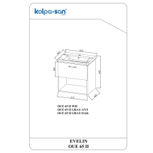 Kolpa EVELIN Schrank mit Waschbecken OUE 65 II WH