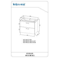 Kolpa EVELIN Schrank mit Waschbecken OUE 80 II/2 WH