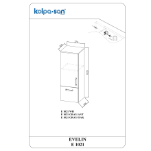 Kolpa EVELIN Schrank mit Tür und Abschlussablage E 1021 GRAY/ANT