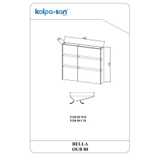 Kolpa BELLA Spiegelschrank  TOB 80 CM