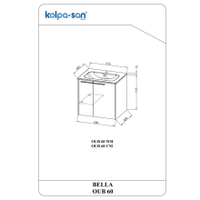 Kolpa BELLA Schrank mit Waschbecken OUB 60 WH