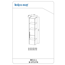 Kolpa BELLA Schrank mit Tür  B 1572/370 WH