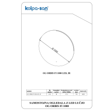 Kolpa SPIEGEL/ZUBEHÖR Runder Spiegel mit LED-Leuchte  OG ORBIS FI1000 LED, IR