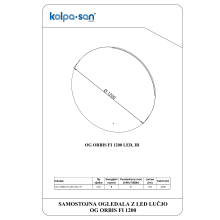 Kolpa SPIEGEL/ZUBEHÖR Runder Spiegel mit LED-Leuchte  OG ORBIS FI1200 LED, IR