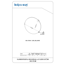 Kolpa SPIEGEL/ZUBEHÖR Runder Spiegel mit LED-Leuchte  OG FI80, LED,IR,DIM