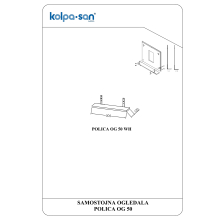 Kolpa SPIEGEL/ZUBEHÖR Ablage für rechteckigen Spiegel mit Konsole Ablage OG 50 WH