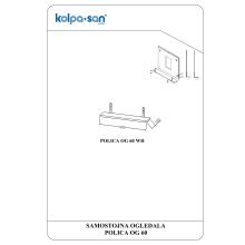 Kolpa SPIEGEL/ZUBEHÖR Ablage für rechteckigen Spiegel mit Konsole Ablage OG 60 WH