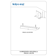 Kolpa SPIEGEL/ZUBEHÖR Ablage für rechteckigen Spiegel mit Konsole  Ablage OG 90 WH