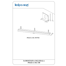 Kolpa SPIEGEL/ZUBEHÖR Ablage für rechteckigen Spiegel mit Konsole  Ablage OG 150 WH