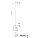 Herzbach LIVING SPA Wandarm 450mm rund gerade Edelstahl