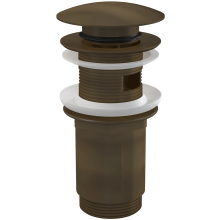 alcadrain Ablaufventil für die Waschbecken CLICK/CLACK 5/4" Ganzmetal mit Überlauf, großer Stopfen, Bronze-Antic