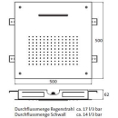 Herzbach LIVING SPA Deckeneinbau-Regenbrause 500x500mm...