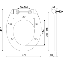 Alcadrain A64SLIM WC-Sitz SLIM SOFTCLOSE, Duroplast