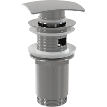 alcadrain Ablaufventil für die Waschbecken CLICK/CLACK 5/4" Ganzmetal mit Überlauf, kantig Stopfen